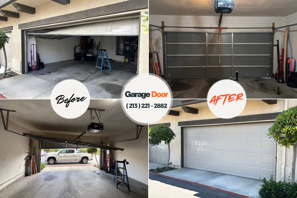 Before and after: garage door spring repair Clearwater, MN